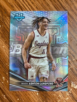2022-23 Bowman's Best U University #86 Makai Ashton-Langford Silver Refractor