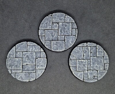 50mm Flagstone Resin Basen x3 für Warhammer 40k AoS (unbemalt)