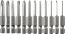 Phillips Cross Slot Screwdriver Bit Set 12PCS 1/4 Inch Hex Shank 2 Inch/50 Mm Le