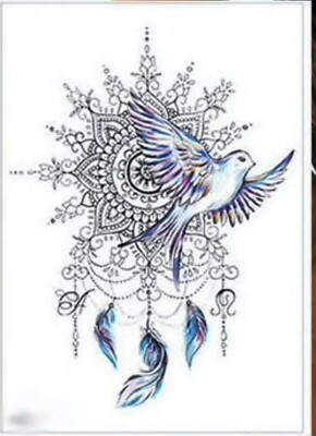JUSTFOX Temporäres Tattoo – Kolibri & Papagei Design, Wasserdicht, Hält 5–7 Tage