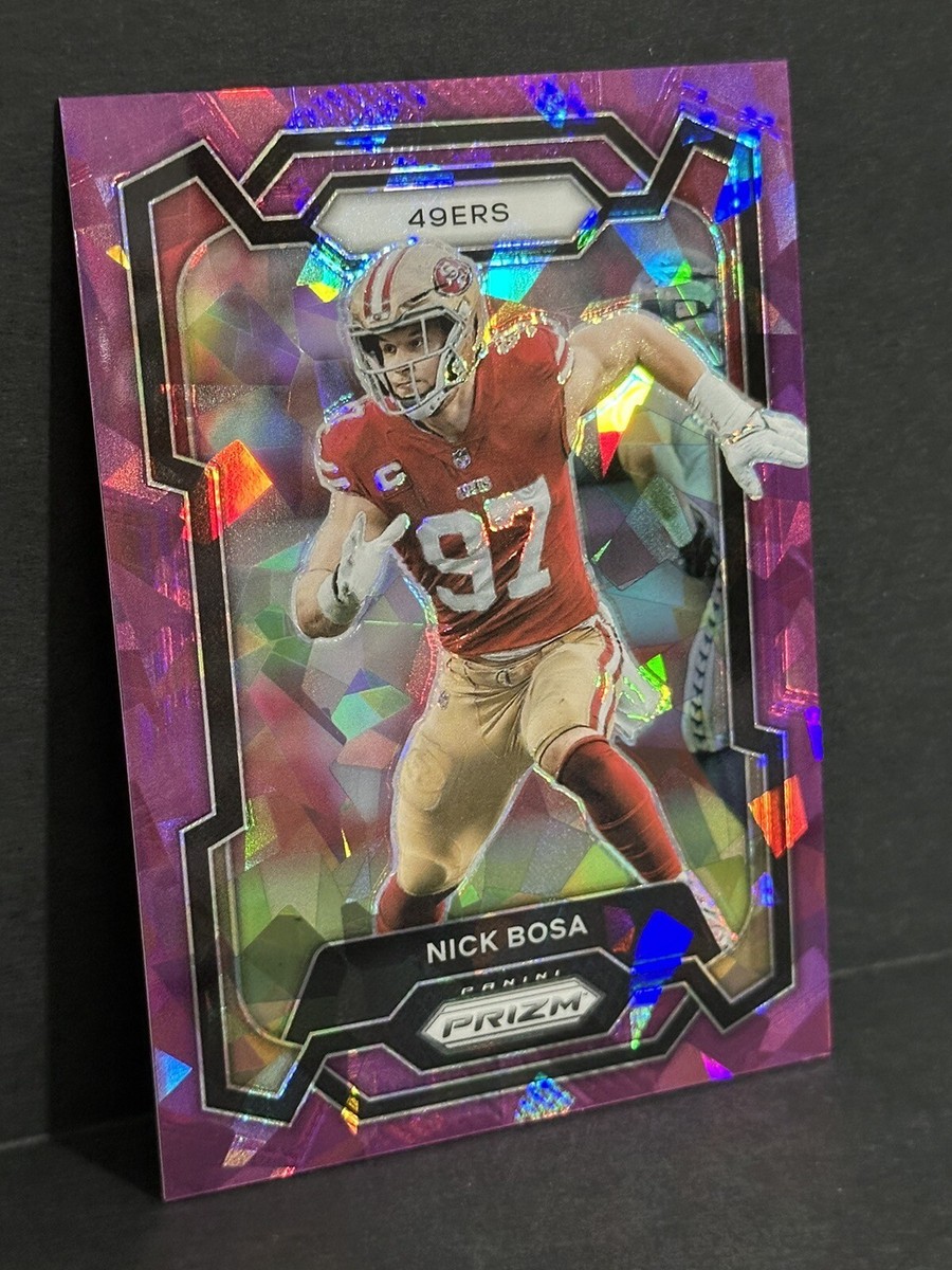 2023 Panini Prizm NFL San Francisco 49ers Nick Bosa Purple Cracked