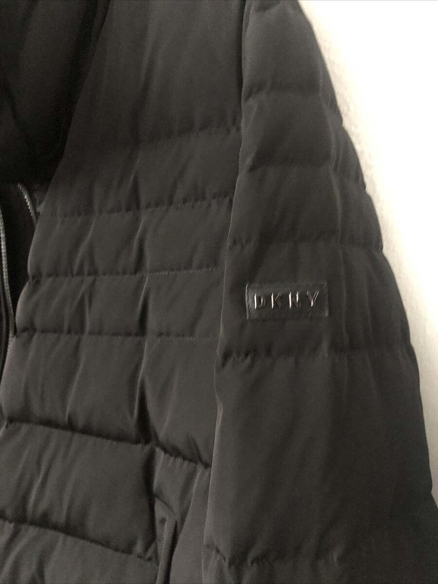 Dkny Womens Plus Zip Puffer Coat 3X Loden Black RN68596 Dkny Womens Plus Zip Puffer Coat 3X Loden Black RN68596