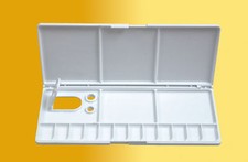 Artist Mixing Paint Palette White Rectangular Folding 25.5 X 11cm