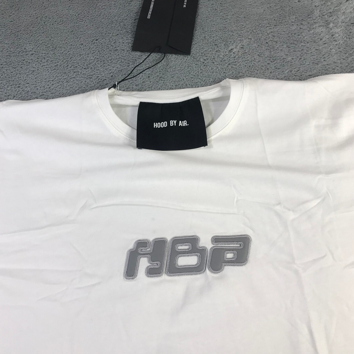 Hood By Air Shirt Mens Large HBA White Gray Screensaver preppy Tee