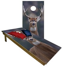 Cornhole Wild Deer Boards BEANBAG TOSS GAME w Bags Set