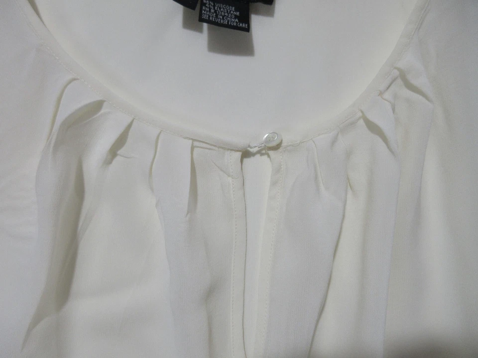 Blusa sin mangas de viscosa marfil talla 8 ETCETERA Top cerradura carrera lujo EXCELENTE Foto 3 de 4