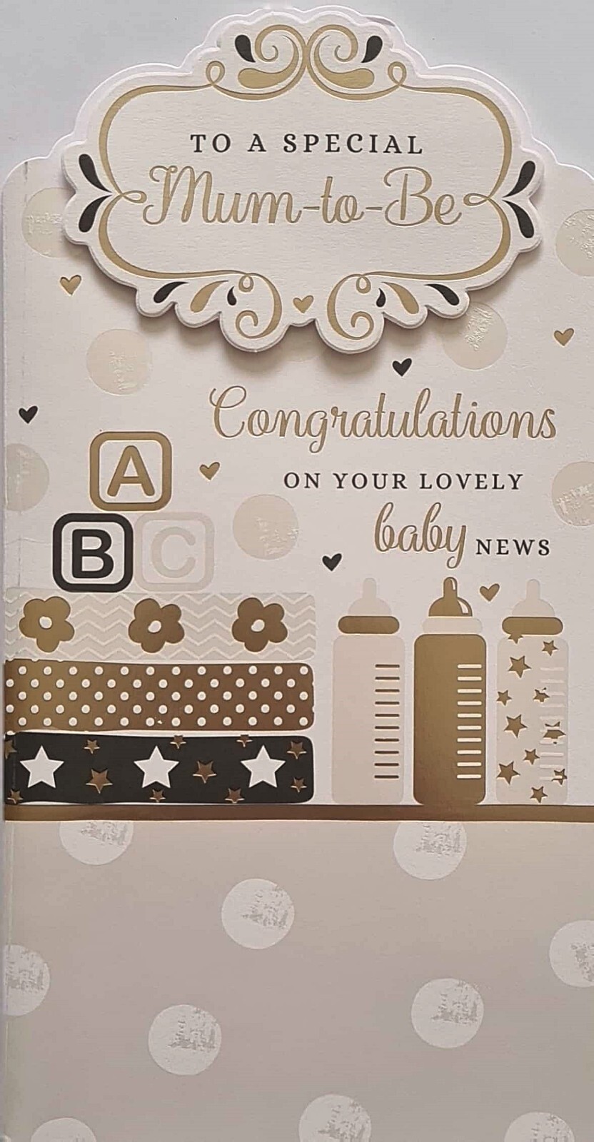 Congratulations On Your Baby News Card To A Special Mum To Be Gold Foil