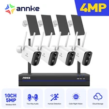 ANNKE Solar Battery Powered 4MP Wireless Security Camera System Two Way Audio