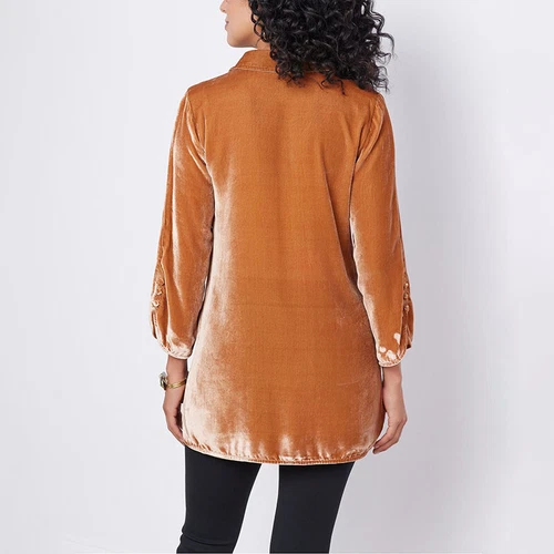 Blusa Prendas para el torso holgada informal de terciopelo manga larga para mujer - Imagen 11 de 27