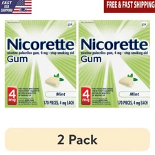 2 Pack Nicotine Gum Stop Smoking Aid 4 Mg Fresh Mint Chewing 170 Count New