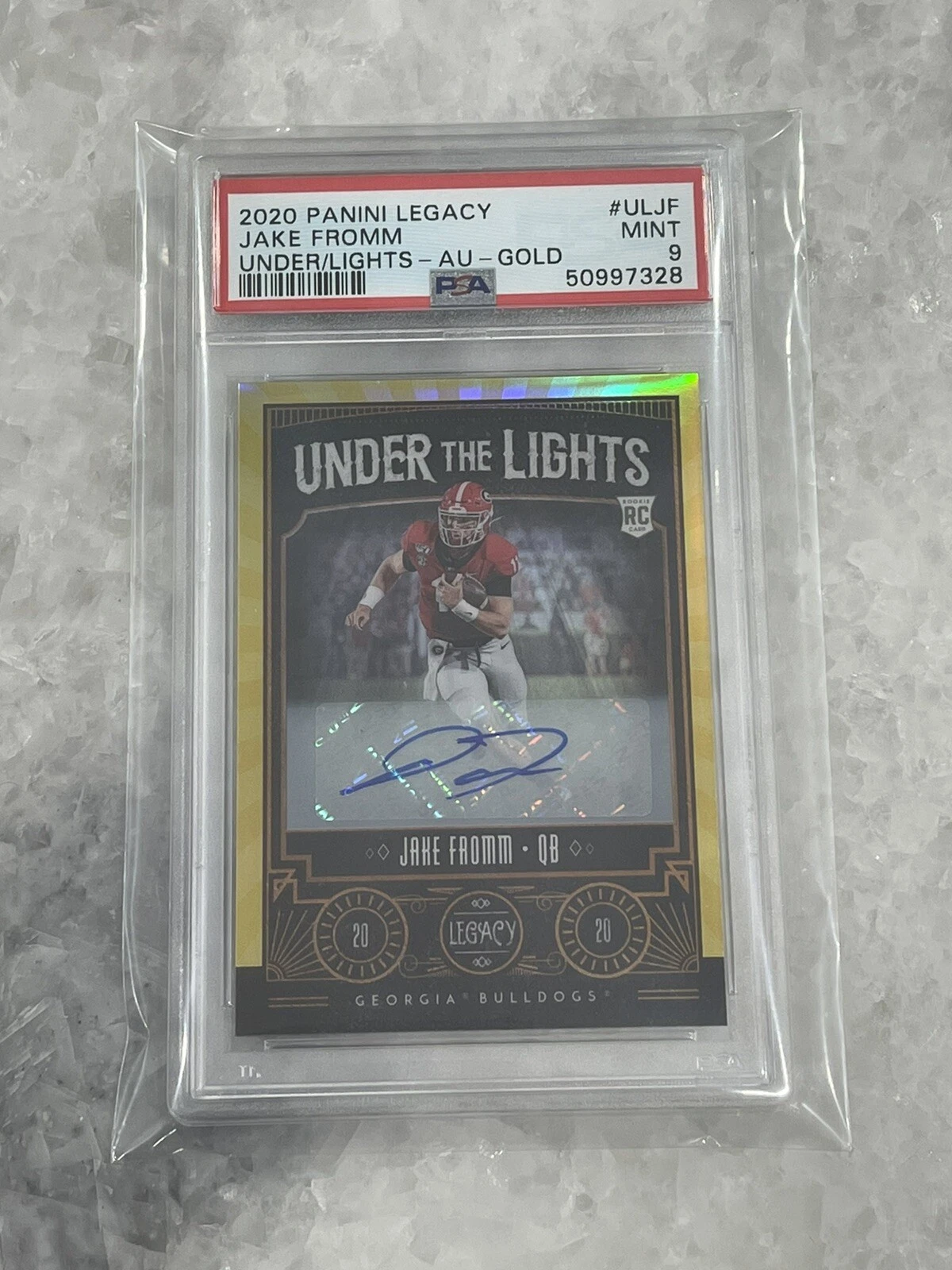 Jake Fromm Panini Legacy Under the Lights #ULJF Autograph-Gold