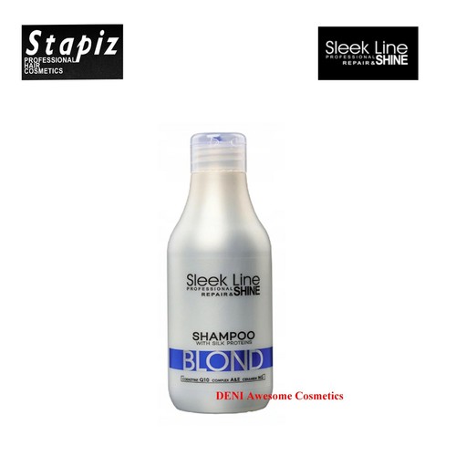 STAPIZ BLOND SLEEK LINE HAIR MASK /SHAMPOO with Silk Protein for blond/grey hair - Picture 3 of 8