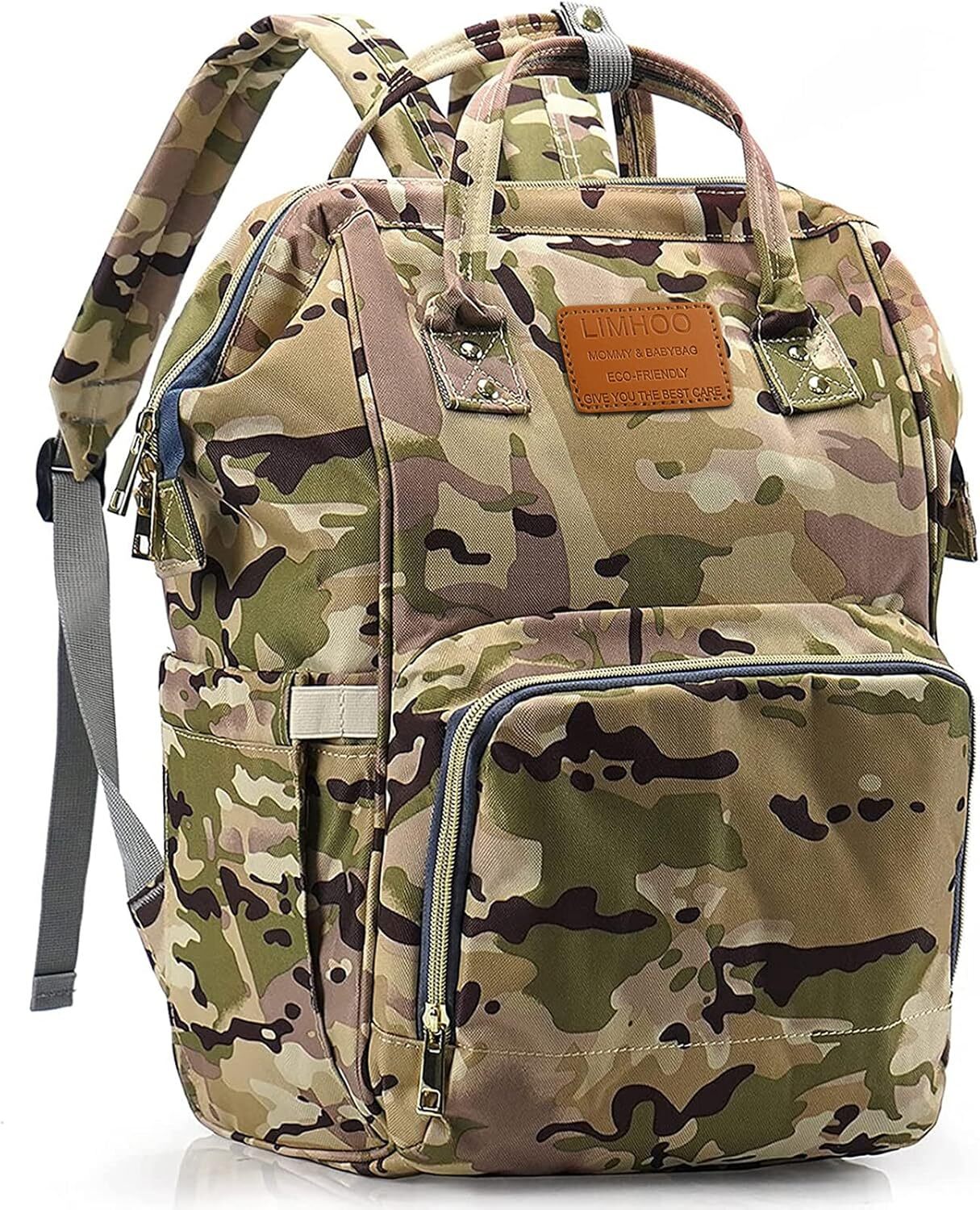 Waterproof Camo Diaper Backpack for Dads with Large Storage-image