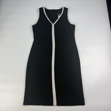 Vintage Positive Attitude Dress Women 6 Black White Sleeveless A Line Made USA