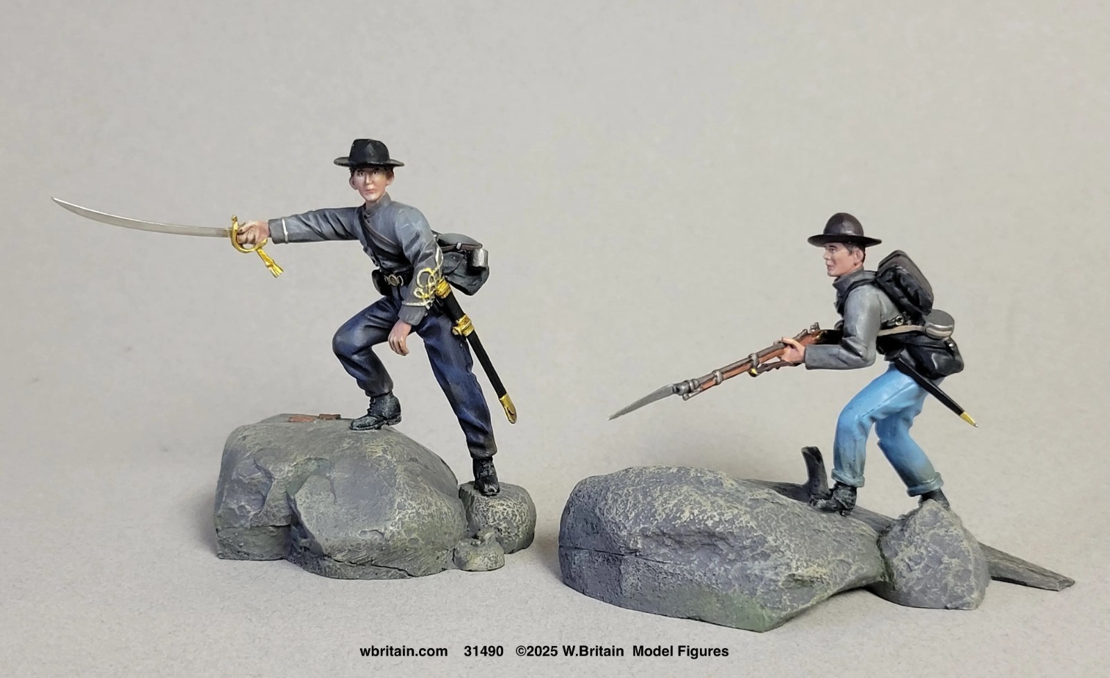 Britain 31490 ACW Scrambling Up The Roundtops #2  Conf. Officer & Infantryman