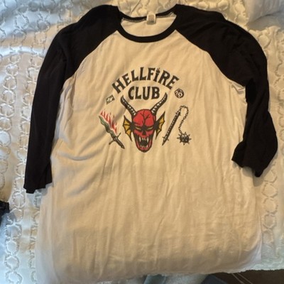 Pacific Stranger Things Hellfire Club Raglan 3/4 Sleeve Crew Tee 2XL