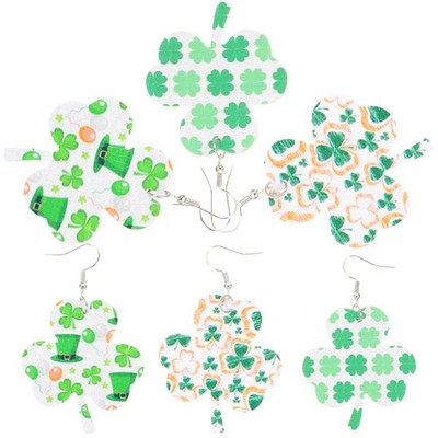 3 Pairs Kleeblatt-ohrringe Für Damen Accessoires Zum St. Patricks Day
