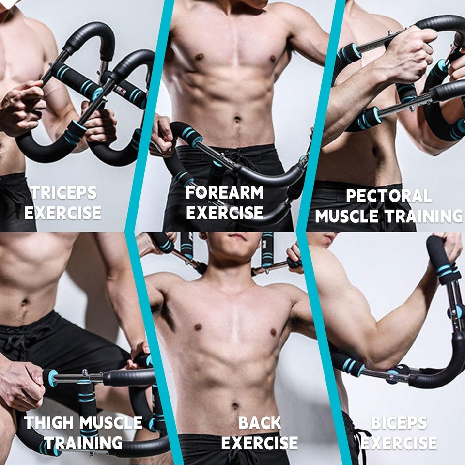 Calager Twister Arm Trainer,Power Twister Arm Exerciser With Foam Handle,Adjustable Twister Bar,Forearm Triceps Muscle Strengthener Chest Workout - View #2