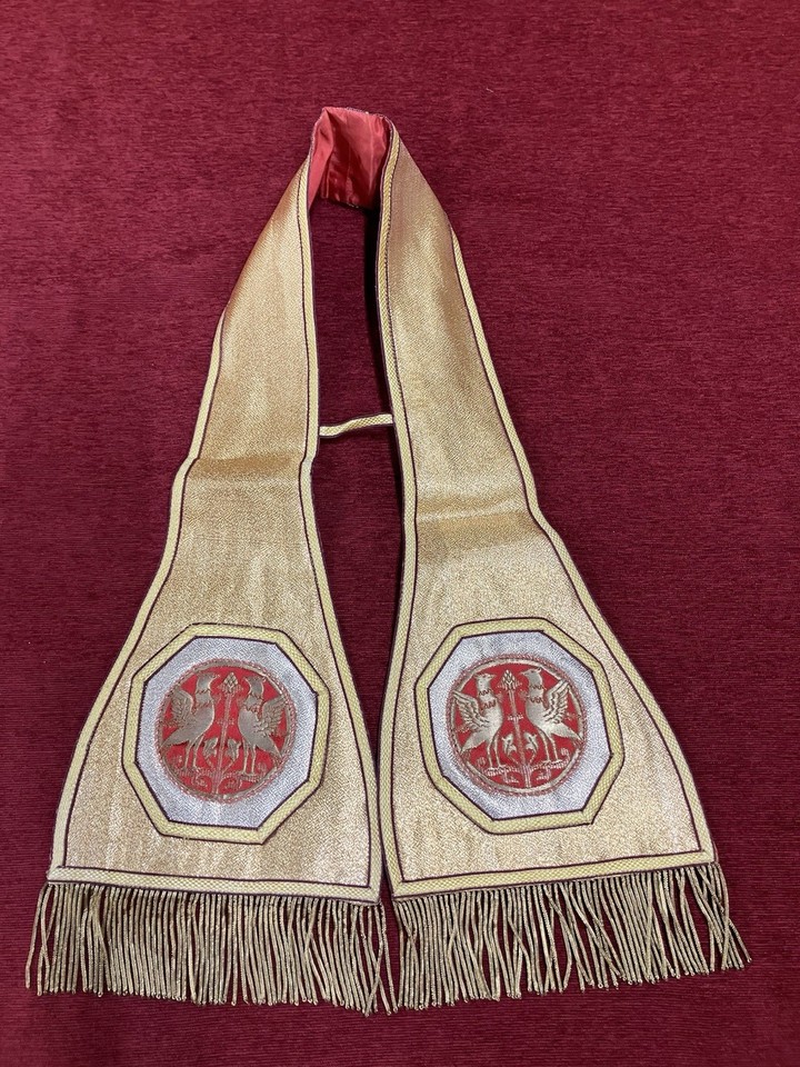 Mniple Catholic Priest Vestment Maniple w Phoenix Vintage Gold in Great ...