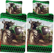 Traktor Partner-Bettwäsche mit Wendemotiv für 2 Personen 135x200 80x80 Baumwolle