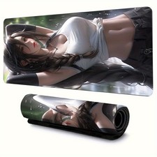 Anime Girl Large Mouse Pad - Soft Desk Mat with Adorable Pastel Character Desig