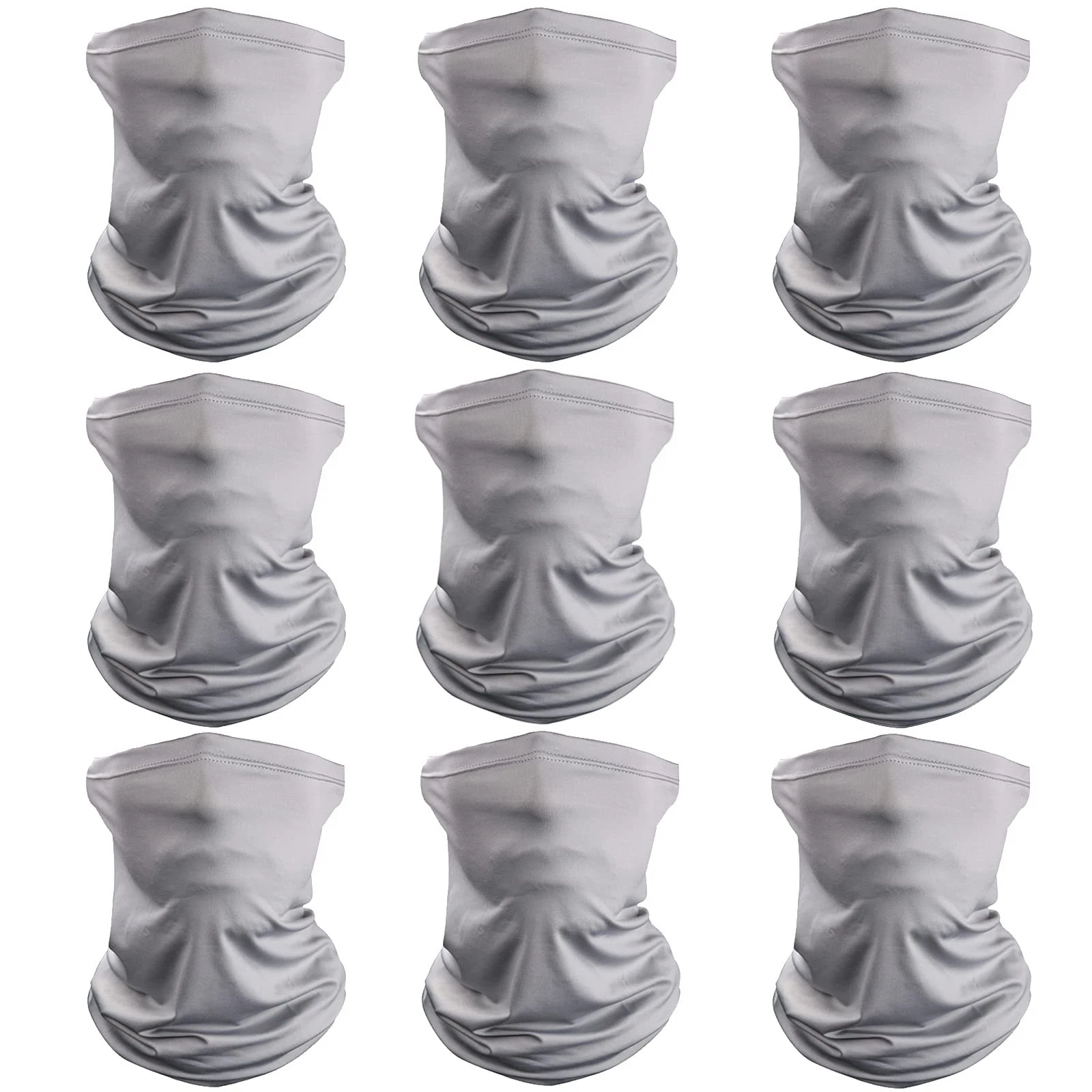 UV Protection Neck Gaiter Scarf 9 Pack Breathable Face Masks for Outdoor