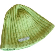 Bula Lime Green Ribbed Knit Fleece Lined Winter Beanie Hat Made in Canada