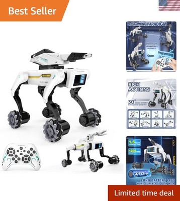 Dynamic 3-in-1 Robot Dog with Omnidirectional Wheels and LED Effects for Kids