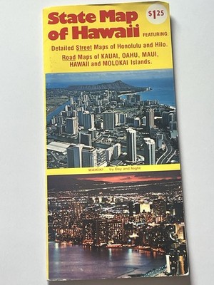 Vintage State Map of Hawaii Rand McNally | Honolulu Hilo Kauai Maui Molokai