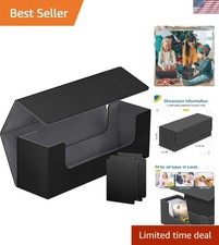 Card Deck Case for Trading Cards, Leather Magnetic Closure Commander Card Sto...