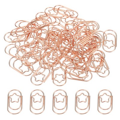 Clip Star-Shaped Cute Bookmarks 0.9 Inch Rose Gold, Pack of 50