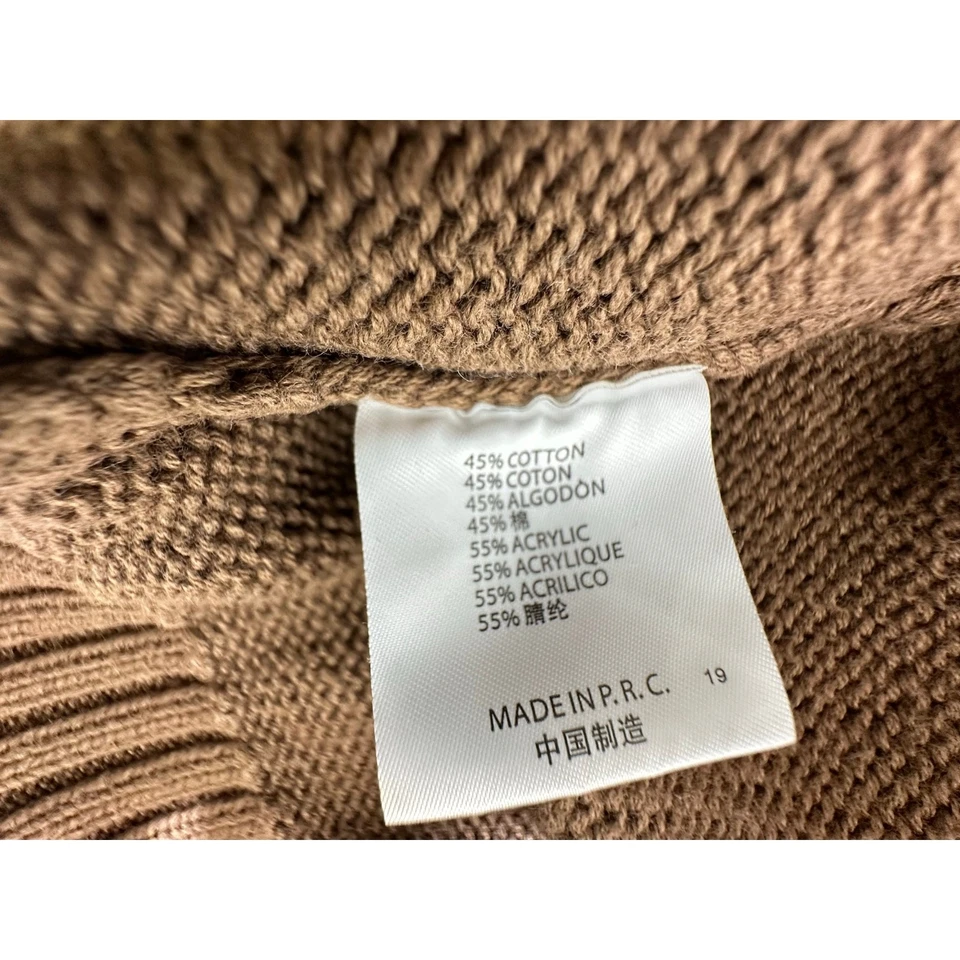 Brandy Melville Cropped Button Up Cardigan Sweater Chocolate Brown Cotton Blend - Image 4 of 4