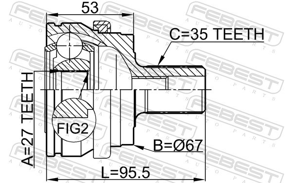 Fits FEBEST 1610-203 EXTERNAL CREW JOINT MERCEDES BENZ E-CLASS 211 4  ⭐UK Stock⭐