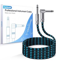 Guitar Cable 6Ft Right Angle Guitar Amp Cord 1/4 Inch Instrument Cable with Brai
