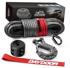  Synthetic Winch Rope 10,000LBS Synthetic Winch Line, 1/4 Inch x 50ft Gray