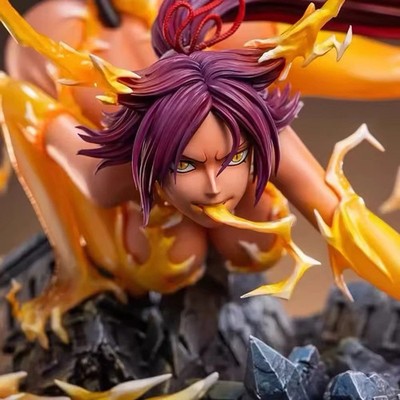 Bleach Shihouin Yoruichi Cat Girl Figure 25cm PVC Flash Goddess Statue