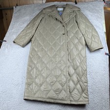 Ganni Jacket Womens 34 US 2 Fallen Rock Drab Shiny Quilt Ripstop Lapel Polyfill