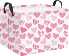 Rectangular Valentines Basket Waterproof Storage Bin for Bedroom Collapsible Bin