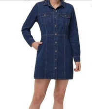 Frye Women's Denim Dress Size XS Dark Wash Mini Dress NEW Button Front