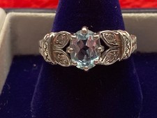 Retro Sterling silver Fancy filigree ring 5 stones