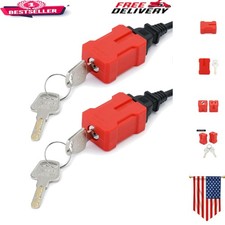 Electrical Cord Plug Lockout Device, 2-Pack, Keyed Safety Lock for 2  3 Prongs