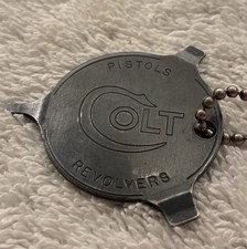 Vintage Colt Pistol Revolver 3 Point Screwdriver Pocket Keychain Engraved