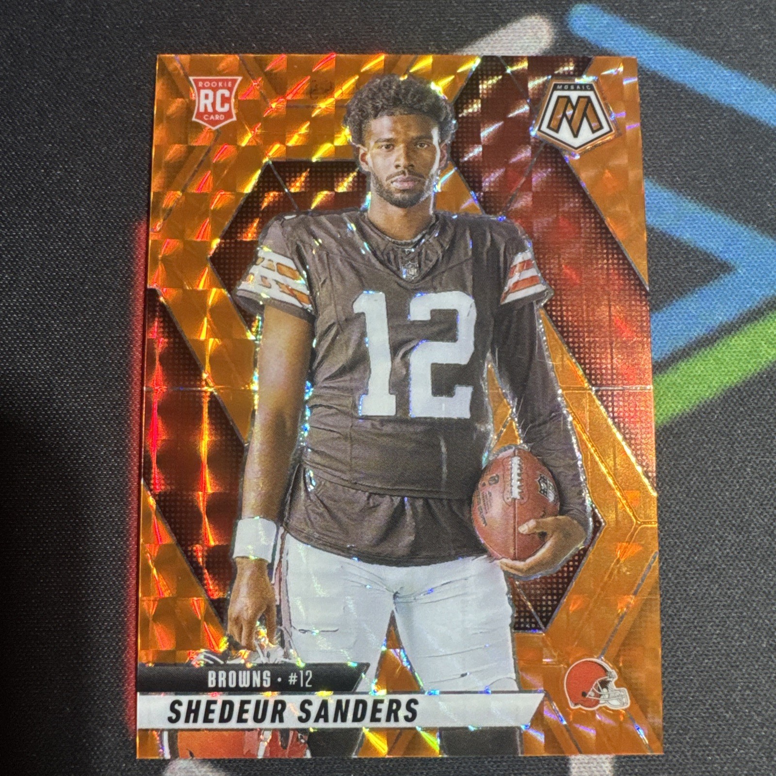 2025 Mosaic Football Shedeur Sanders Orange /199 RC Image Variation Browns #290