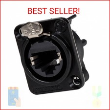 Neutrik NE8FDV-B etherCON RJ45 Connector Vertical PCB Mount - Black