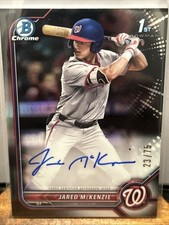 2022 Bowman Draft  Autograph  Jared McKenzie #CDA-JM Black Refractor /75 (RC)