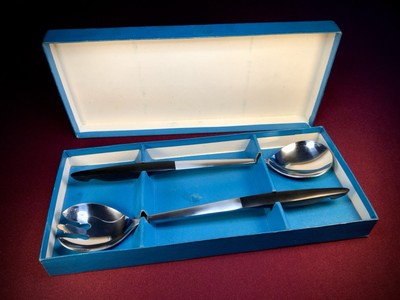 1950 s/60 s Vintage Japanese 2-Piece Salad Servier Set - In Original Box