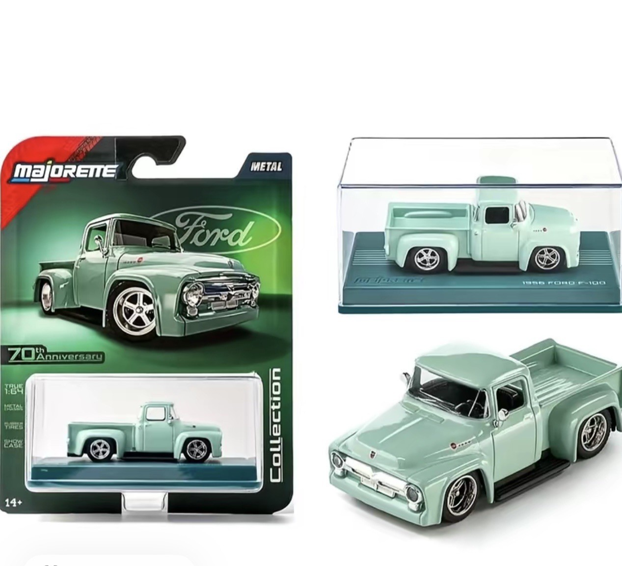 💚 💚 💚 Majorette 1956 Ford F-100 Truck 1:64 Scale Diecast 70th anniversary