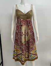 Nicole Miller Collection Multicolored Floral Silk Dress Size 10 Lined