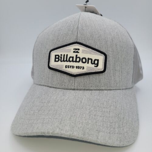 Billabong Druckknopflasche Truckermütze grau weiß schwarz bestickt Logo Strand Surfen