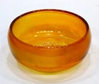 JEANNETTE Vintage ANNIVERSARY Iridescent Marigold CARNIVAL GLASS Flat Soup Bowl